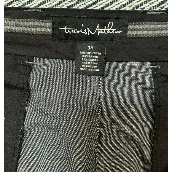 Travis Mathew Mens Lightweight Stretch Gray Dress Pants Size 34 - Picture 5 of 6